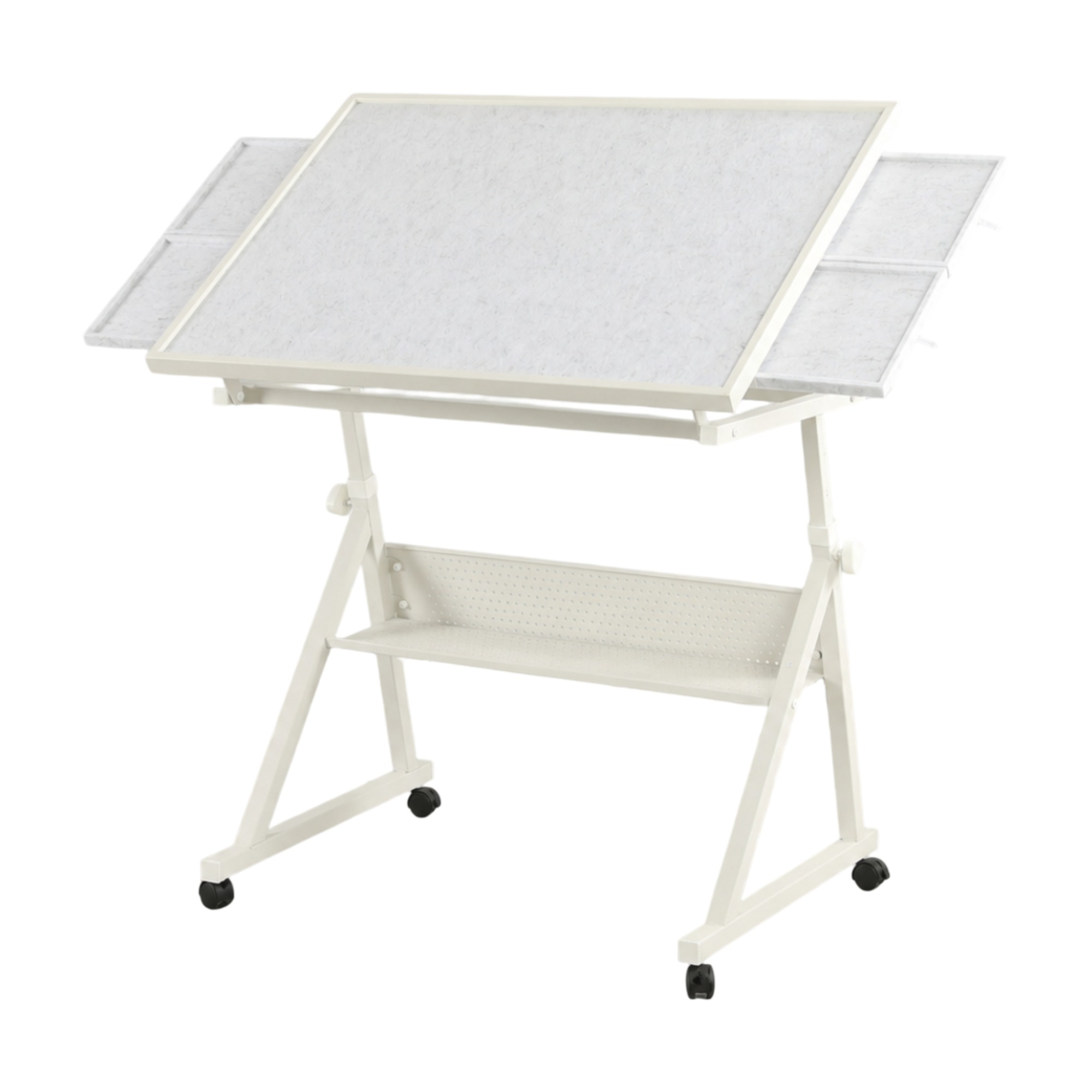 Verstellbarer Puzzle-tisch Für 1500 Teile Mit 4 Filzablagen, Weiß, Mdf Und Metall
