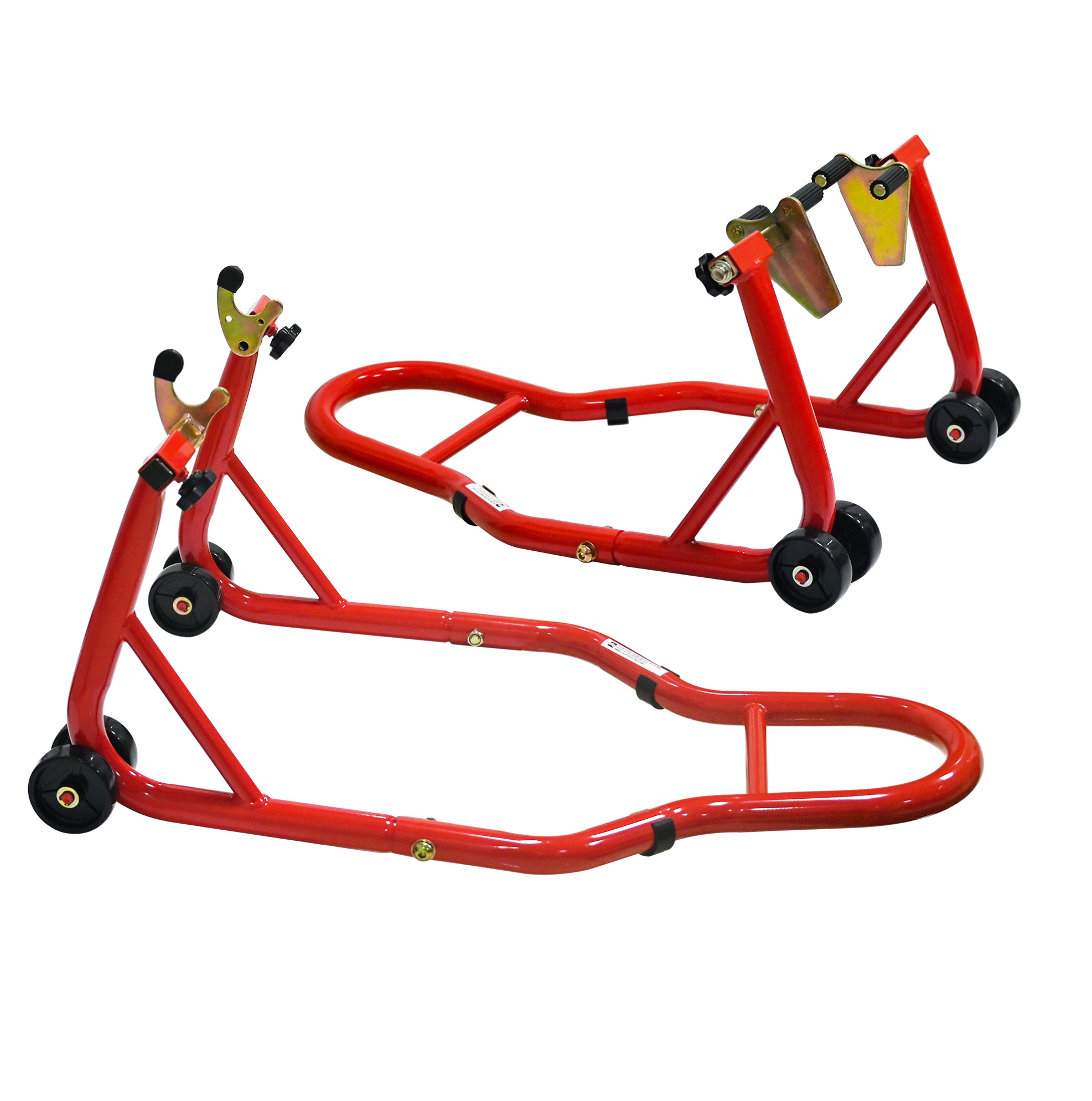 Vordere Und Hintere Motorradheberständer Aus Stahl, Rot, 440 Lbs, Kombi-set