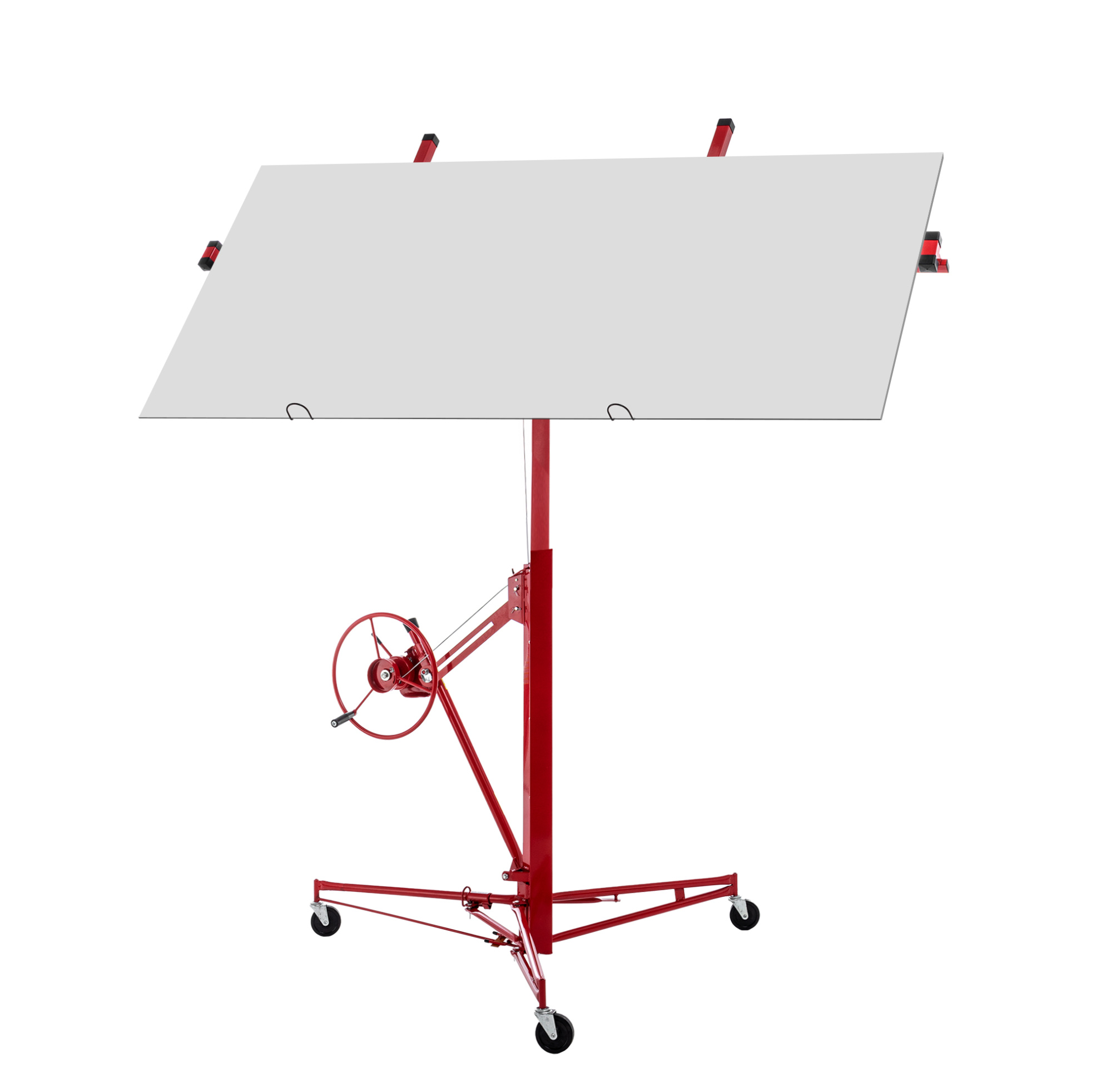 Trockenbauplattenheber Aus Stahl, Rot, 68 Kg Tragkraft, Höhe 140-350 Cm