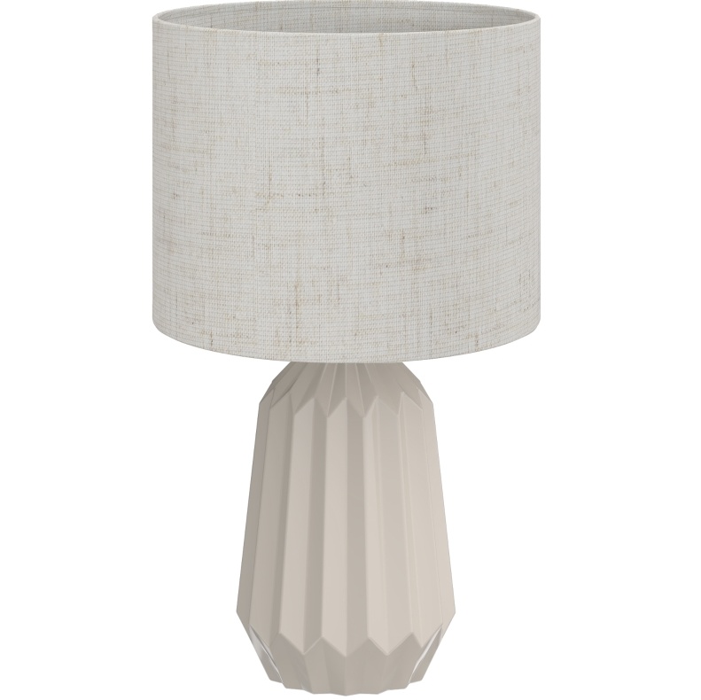 Keramik-tischlampe Mit Beigem Leinenlampenschirm 22 X 22 X 39 Cm Modenuit