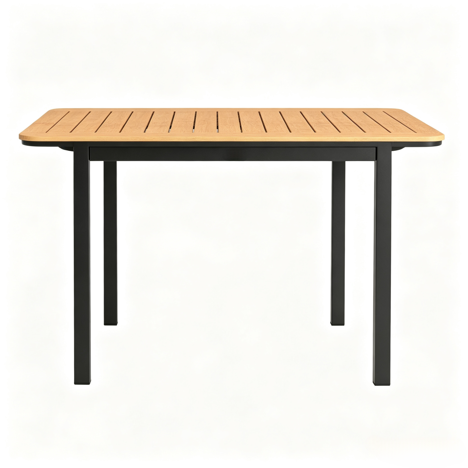 Rechteckiger Gartentisch 127 X 70 X 75 Cm Aus Metall Und Holzoptik Braun