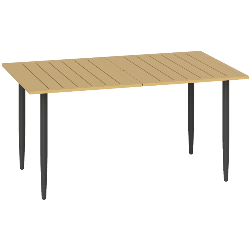 Gartentisch 150 X 90 Cm Aus Braunem Metall Mit Sonnenschirmloch Modenuit