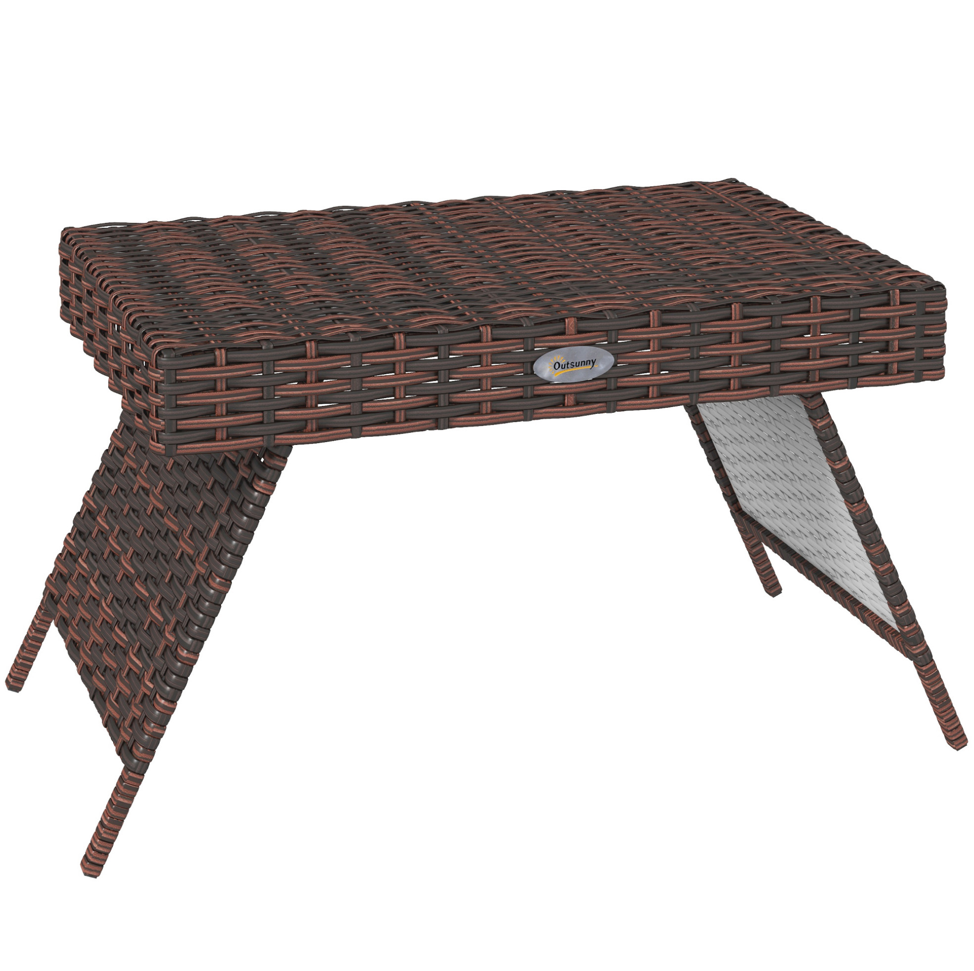 Klapptisch Für Den Garten Aus Braunem Rattan 60 X 41 X 41 Cm