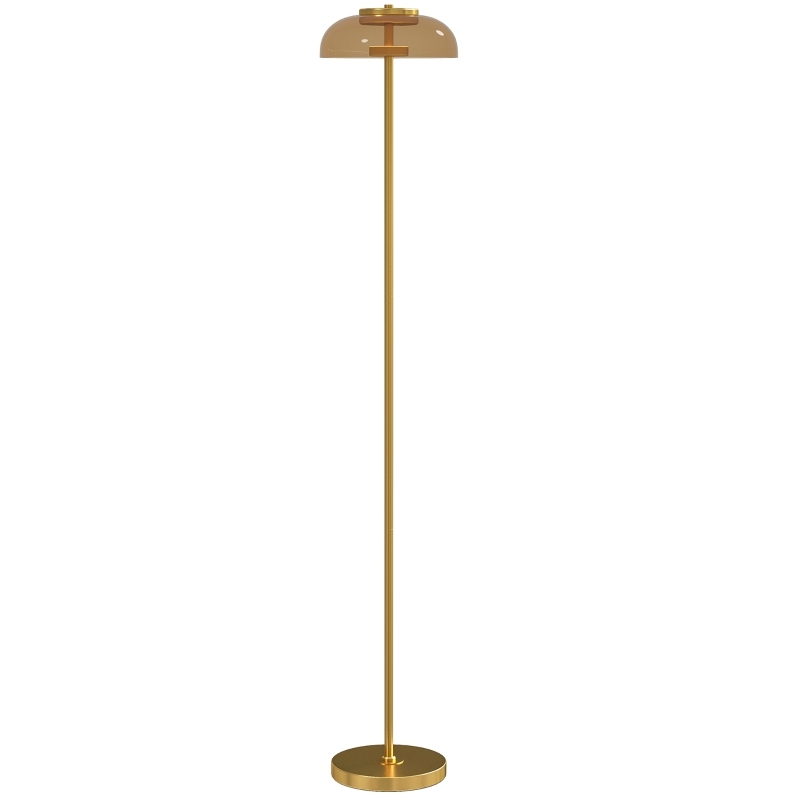 Led-stehlampe Für Wohnzimmer In Messing, 3000 K, Mit Fußschalter, 134 Cm