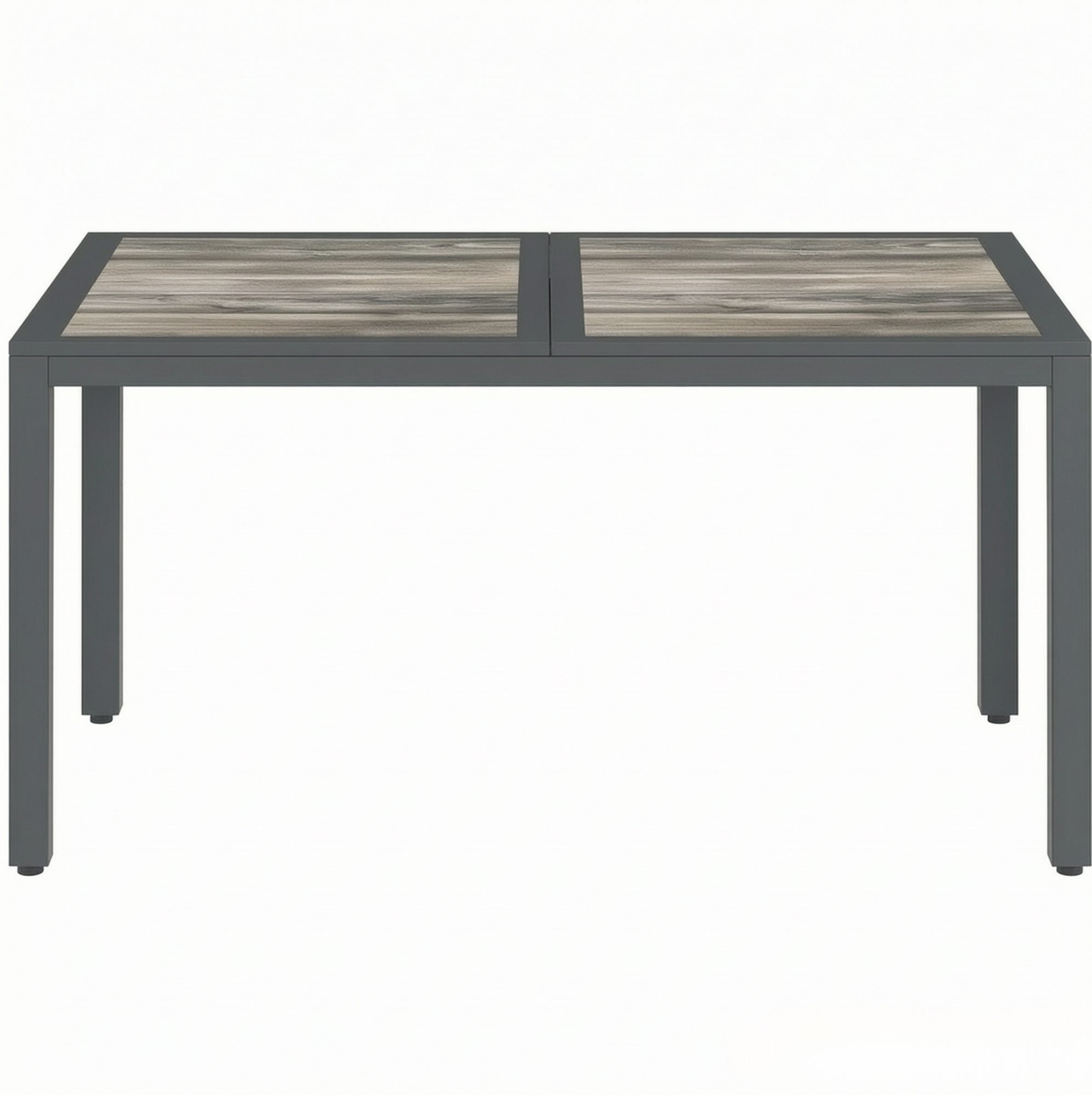 Moderner Gartentisch Aus Verzinktem Stahl Und Pspc, 140 X 80 X 72 Cm, Dunkelgrau