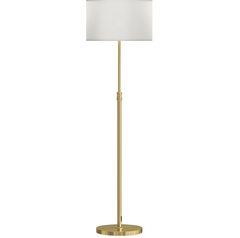 Stehlampe Mit Fernbedienung, Höhenverstellbar, Stoffschirm, Gold