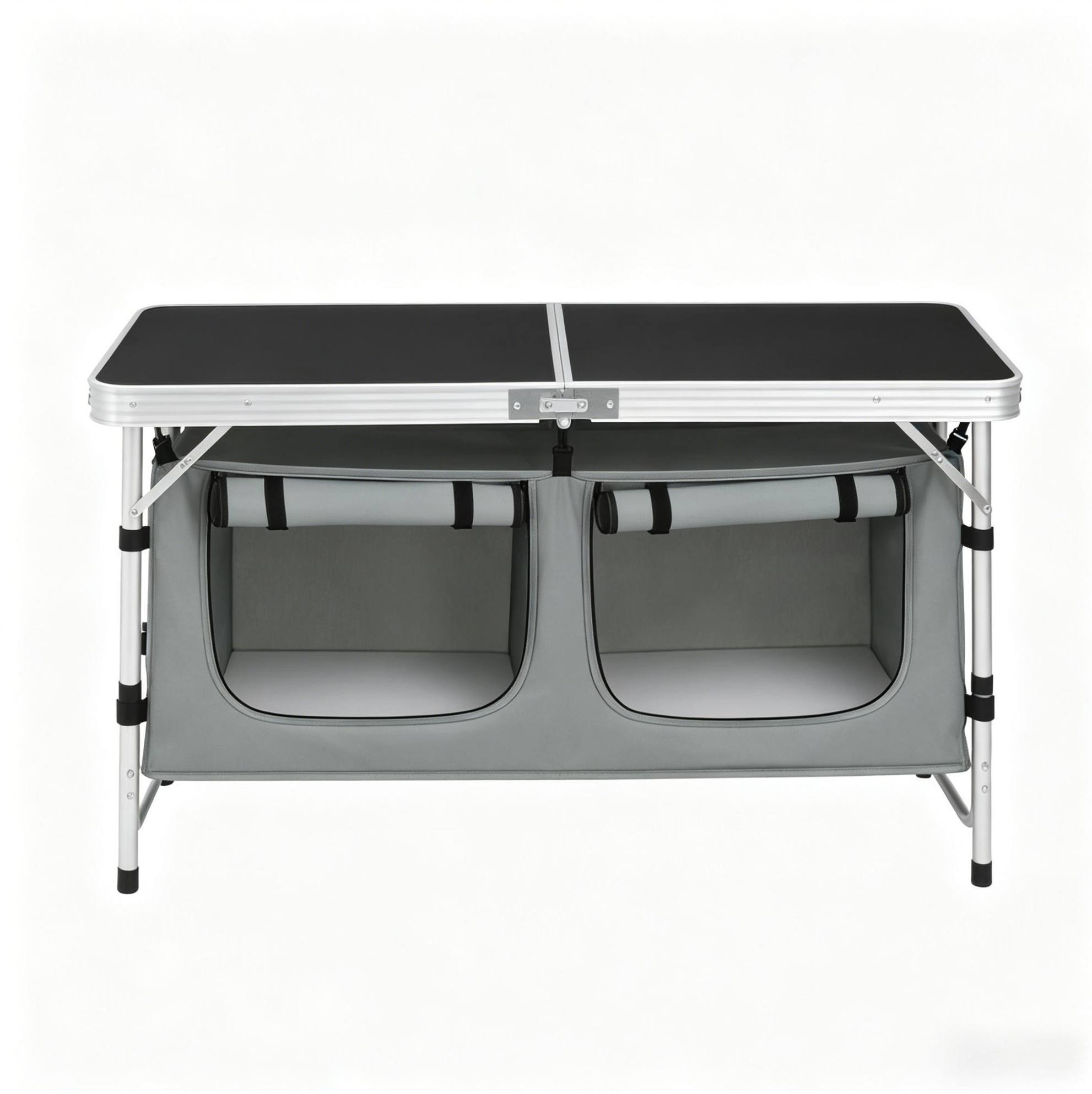 Faltbarer Garten- Und Campingtisch 120 X 47 Cm Mit Aufbewahrungstasche, Höhenverstellbare Beine
