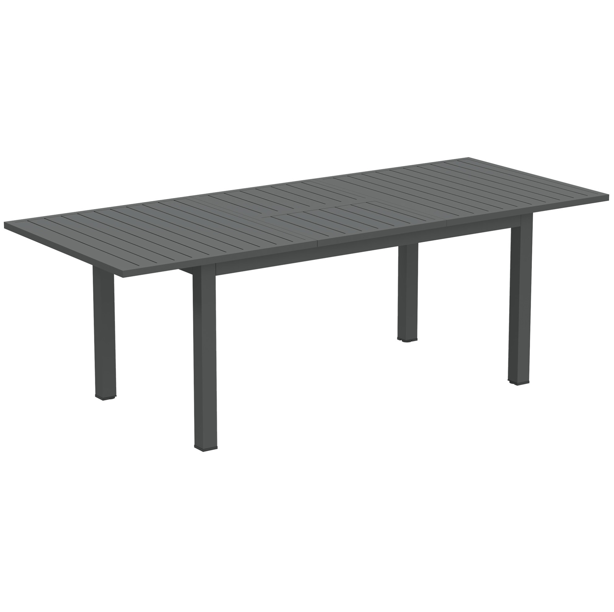 Ausziehbarer Gartentisch Aus Aluminium, Grau, 160/220 X 90 Cm