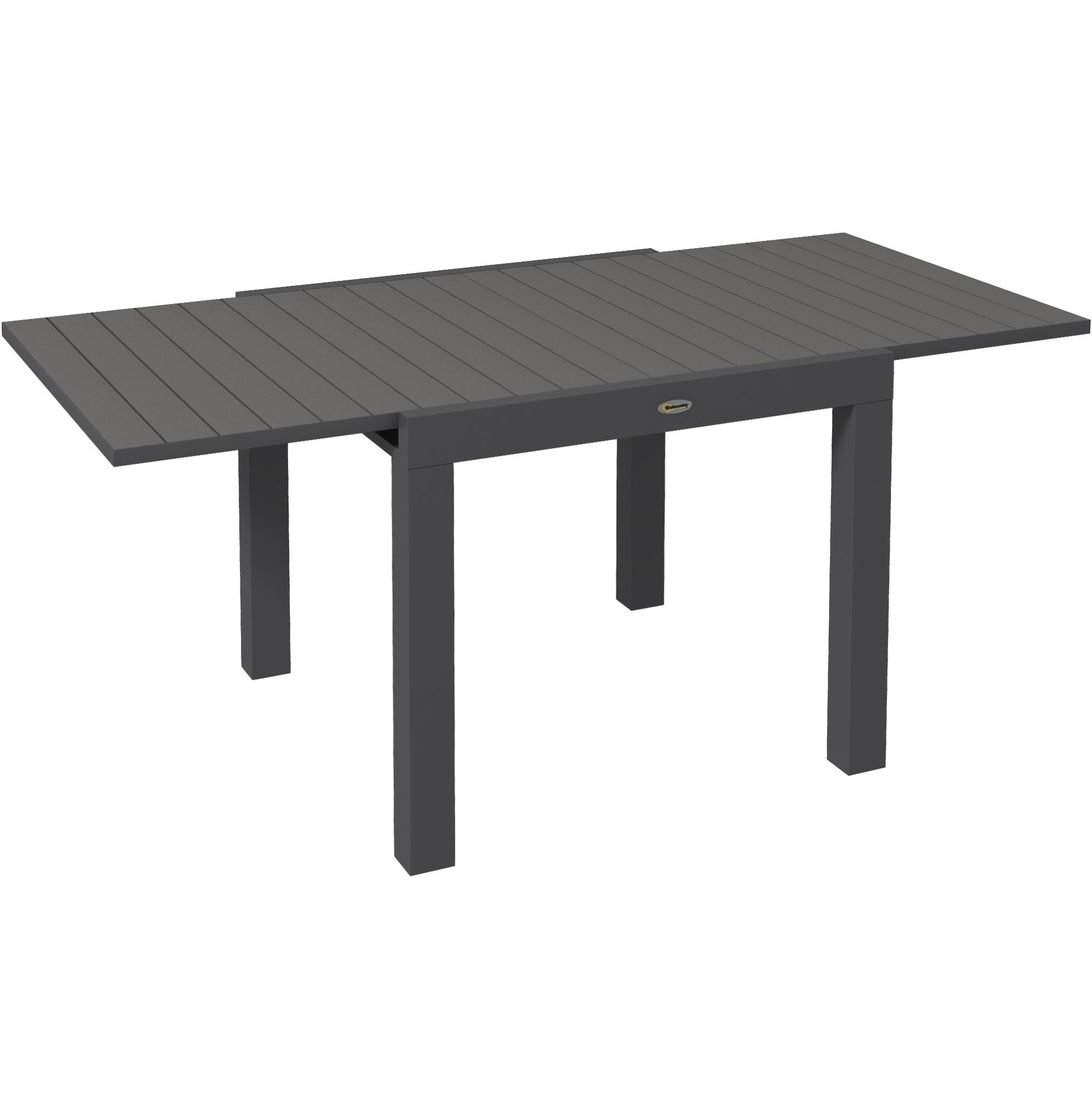 Ausziehbarer Gartentisch Aus Aluminium, Grau, 81/162 X 80 X 75 Cm, Für 6 Personen