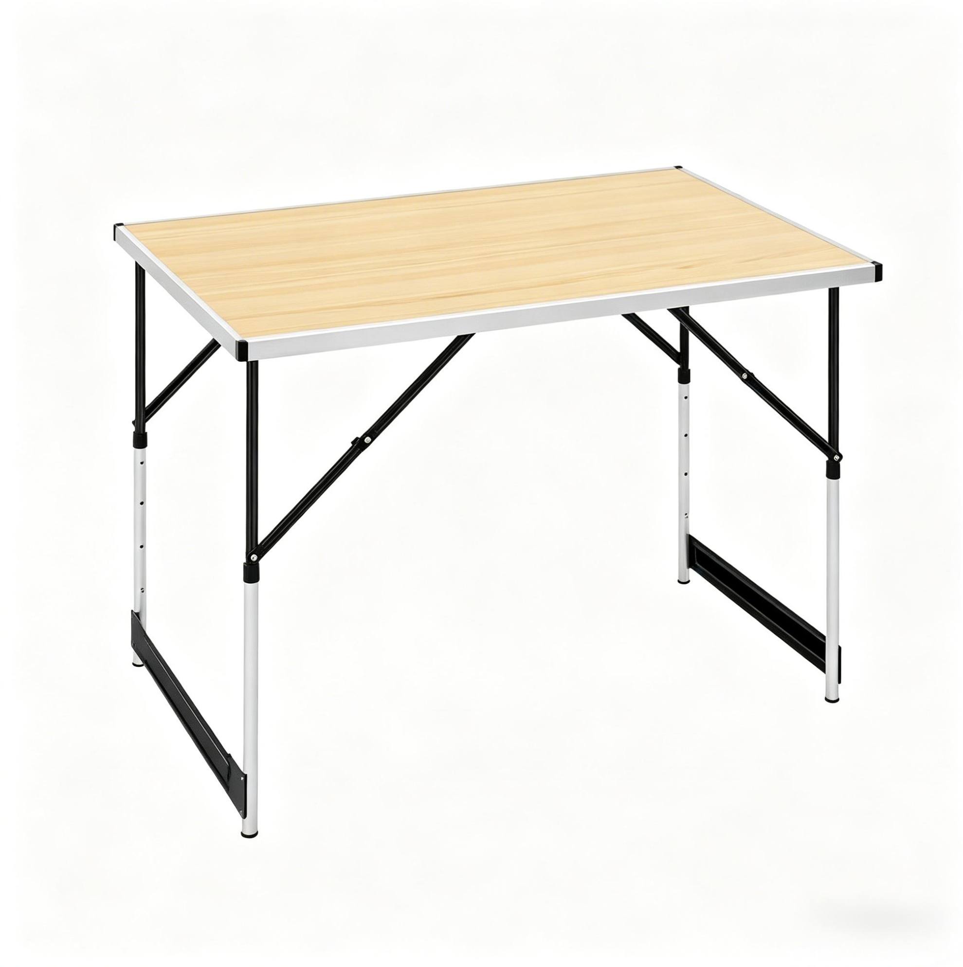 Höhenverstellbarer Klappbarer Campingtisch Aus Aluminium Und Mdf