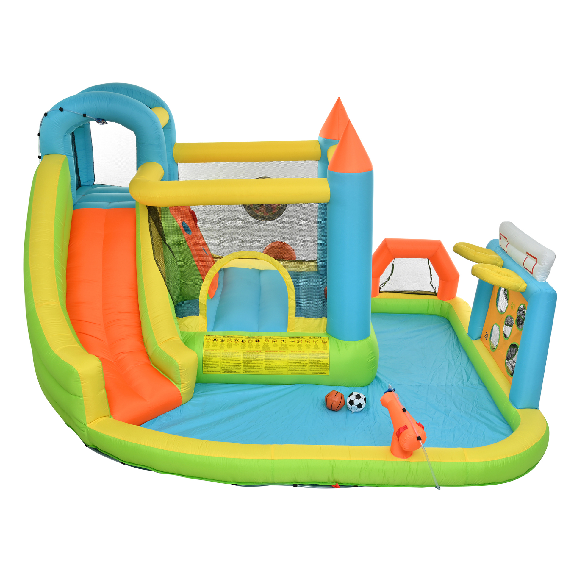 Aufblasbare Hüpfburg Für Kinder Mit Rutsche Und 450w-gebläse 360x320x200 Cm