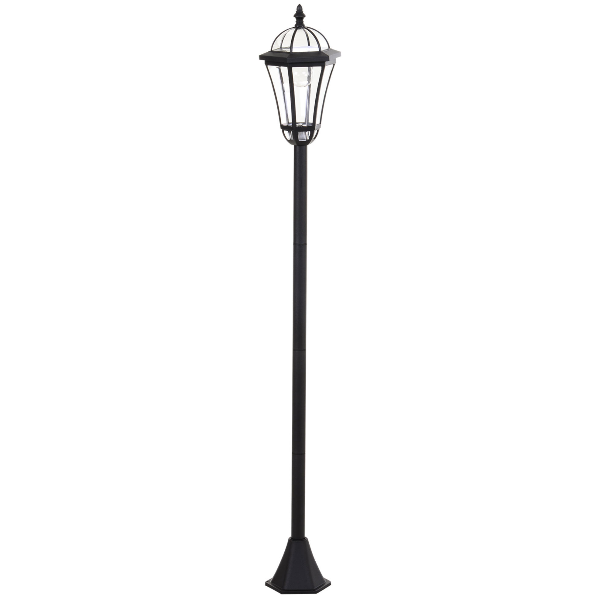 Led-solarstraßenleuchte Für Den Außenbereich, 2 Stück, Ip44, Schwarz, H129 Cm