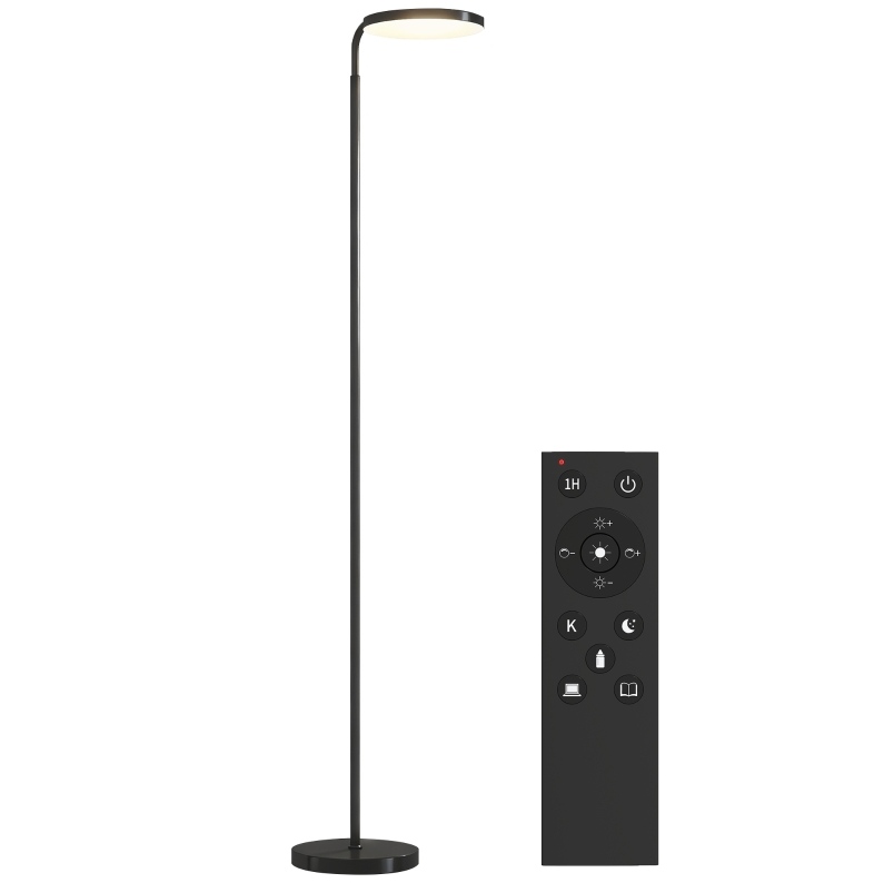 Led-stehlampe Schwarz 30 W Dimmbar Mit Magnetischer Fernbedienung Modenuit