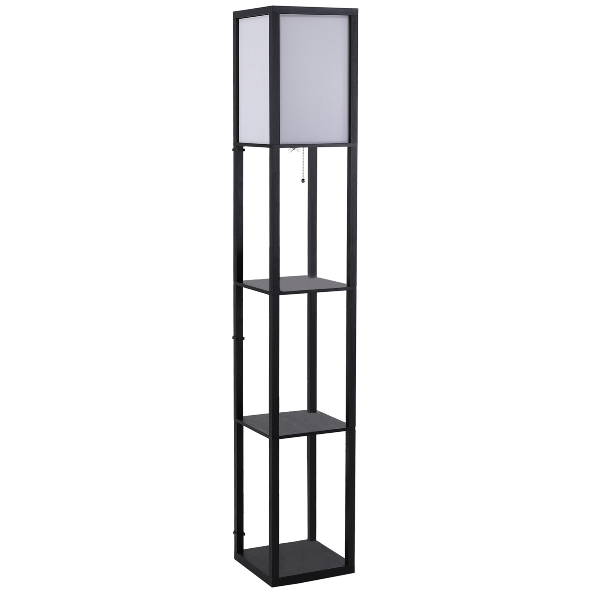 Stehlampe Mit Regalen Schwarz Mdf 26 X 26 X 160 Cm