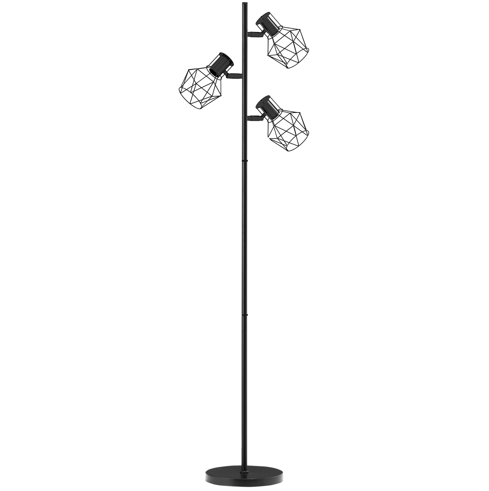 Stehleuchte Aus Schwarzem Metall Mit 3 E27-fassungen, 40 W, H 169 Cm