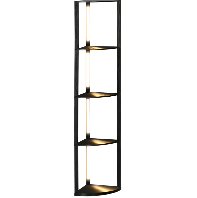 Led-stehlampe Mit 4 Regalböden, E27, 24 W, Schwarz