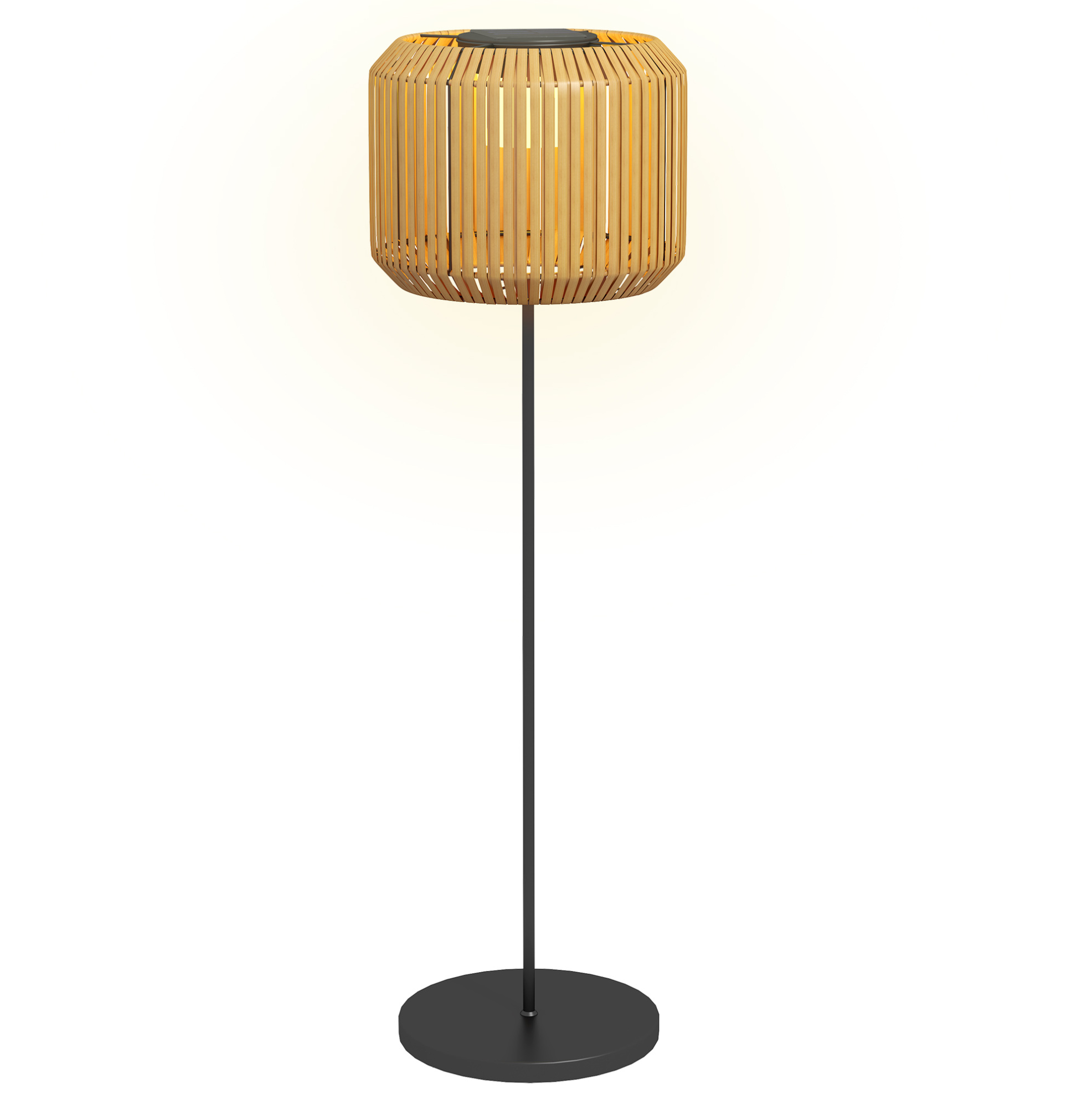 Solar-außenleuchte Aus Polyrattan Mit Warmweißer Led, Ip44, 130 Cm