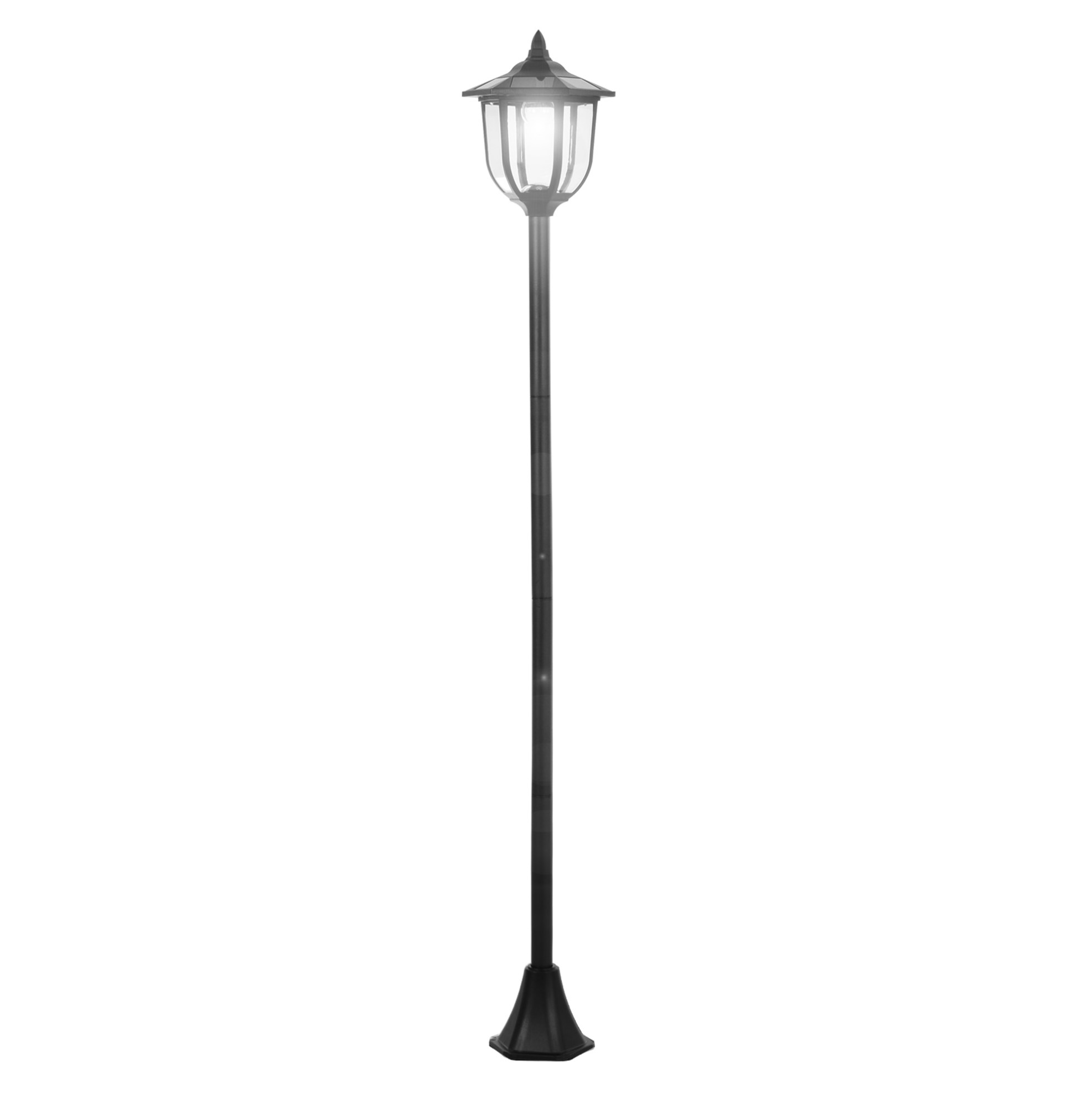 Solar-gartenlampe Led 30/60 Lm, Schwarz, Kunststoff, H 177 Cm Modenuit