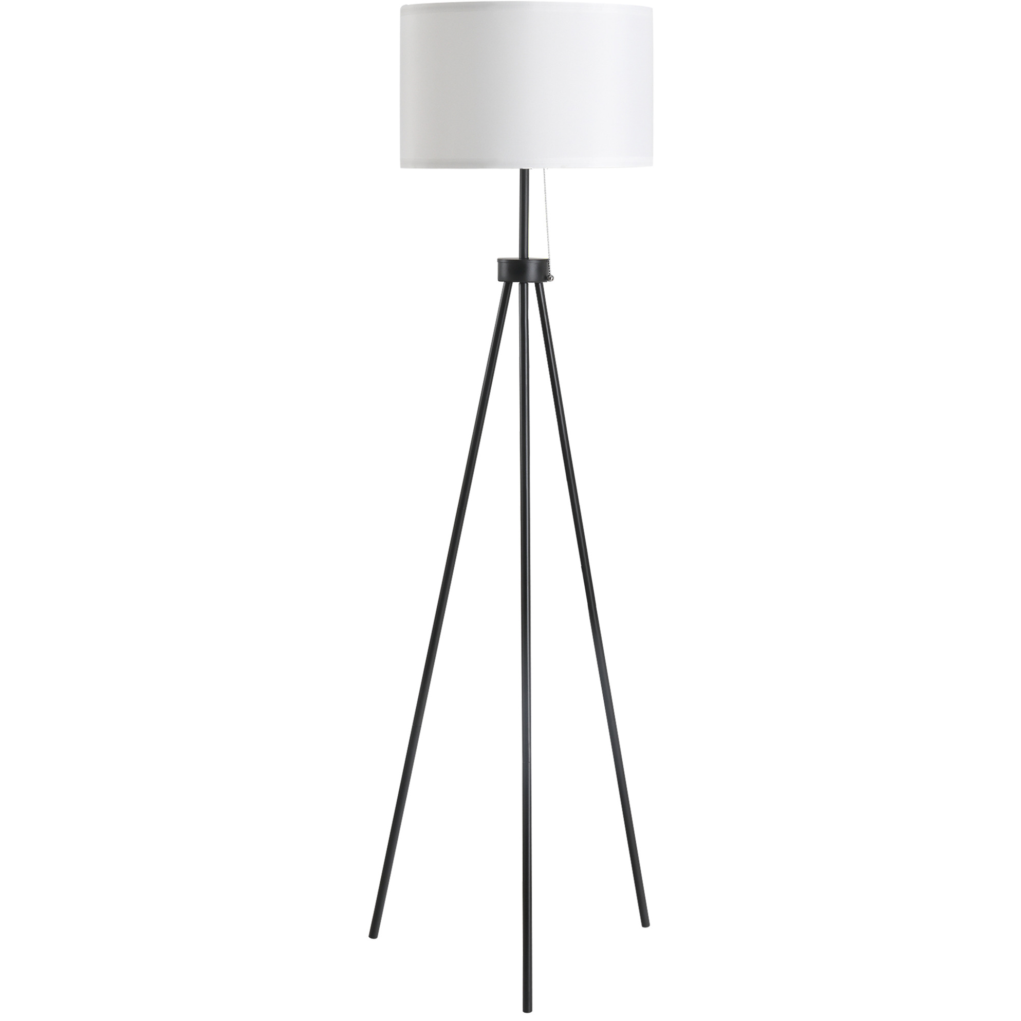 Moderne Stehlampe E27 Aus Stahl Und Polyester In Schwarz/weiß, 37 X 37 X 152 Cm