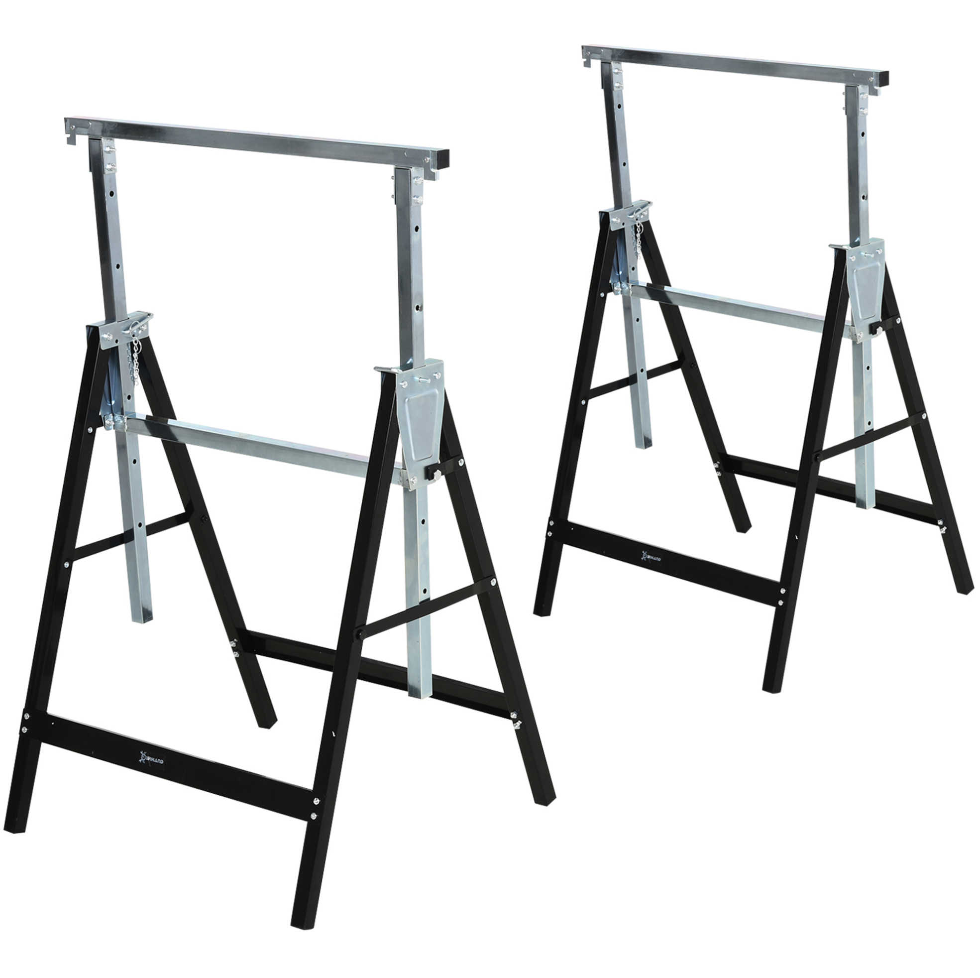 Faltbarer Metall-holzbock, Höhenverstellbar, Schwarz, 68 X 56 X 80-130 Cm, 200 Kg