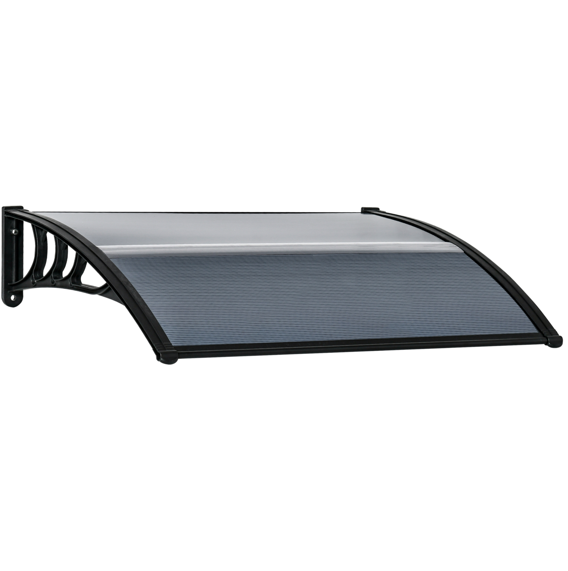 Vordach Für Hauseingang 100 X 75 Cm Aus Aluminium Und Polycarbonat, Schwarz