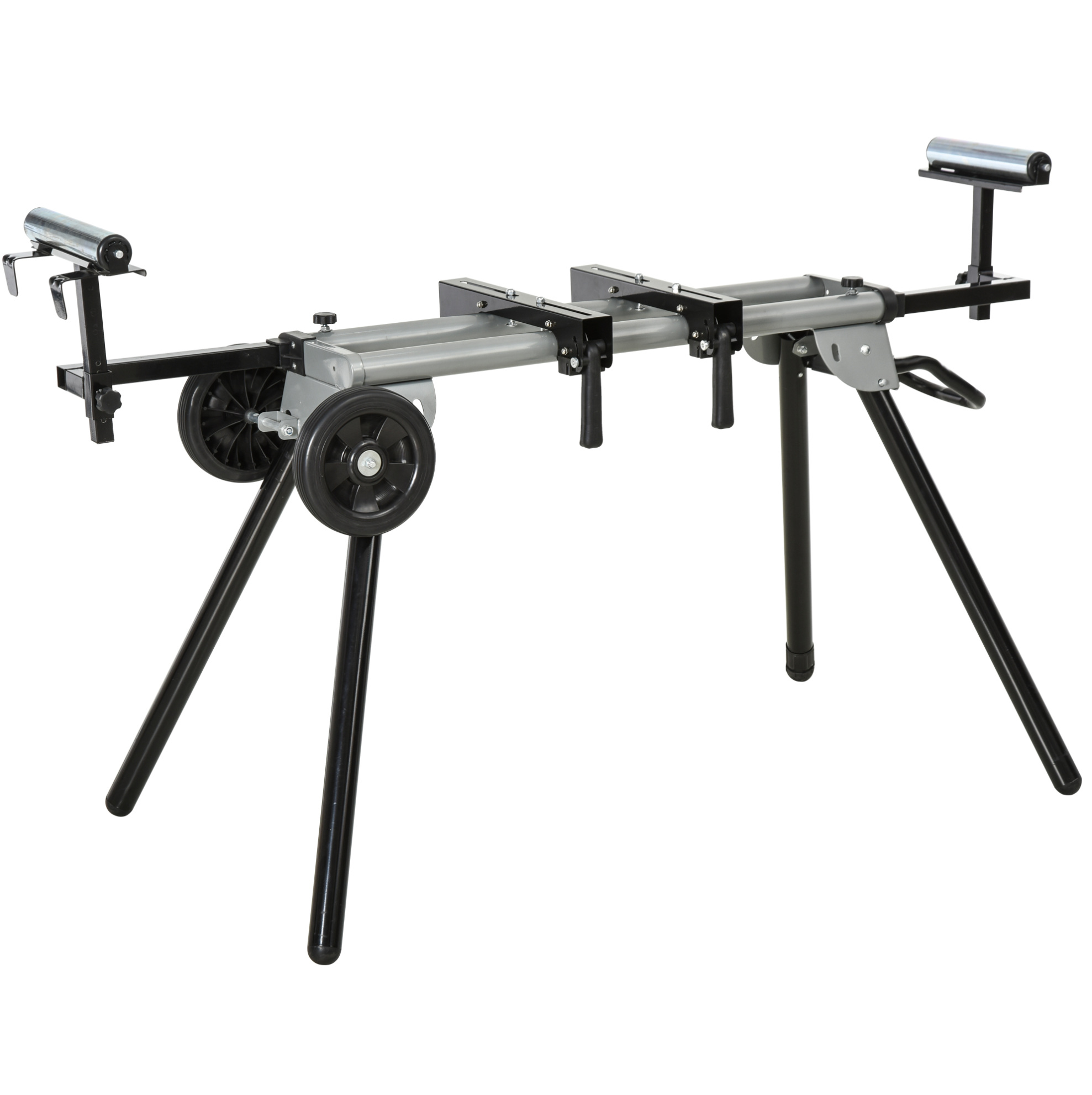 Gehrungssägenständer Aus Stahl, Schwarz/silber, Seitenverlängerung 123,5-245 Cm