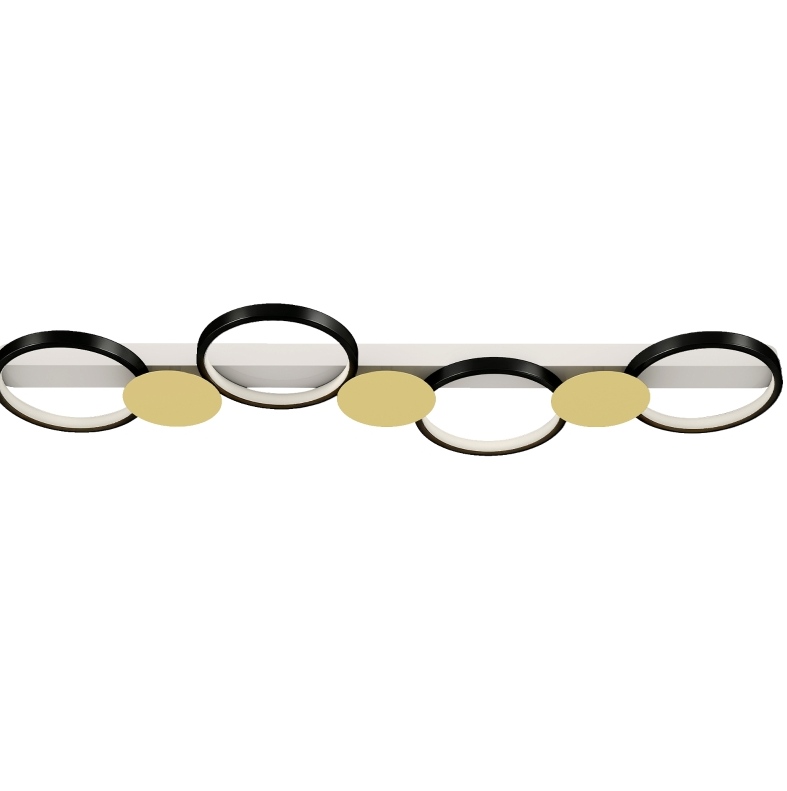 Led-deckenleuchte 38w 1500 Lm 3000k-6500k Mit Fernbedienung Schwarz-gold Modenuit