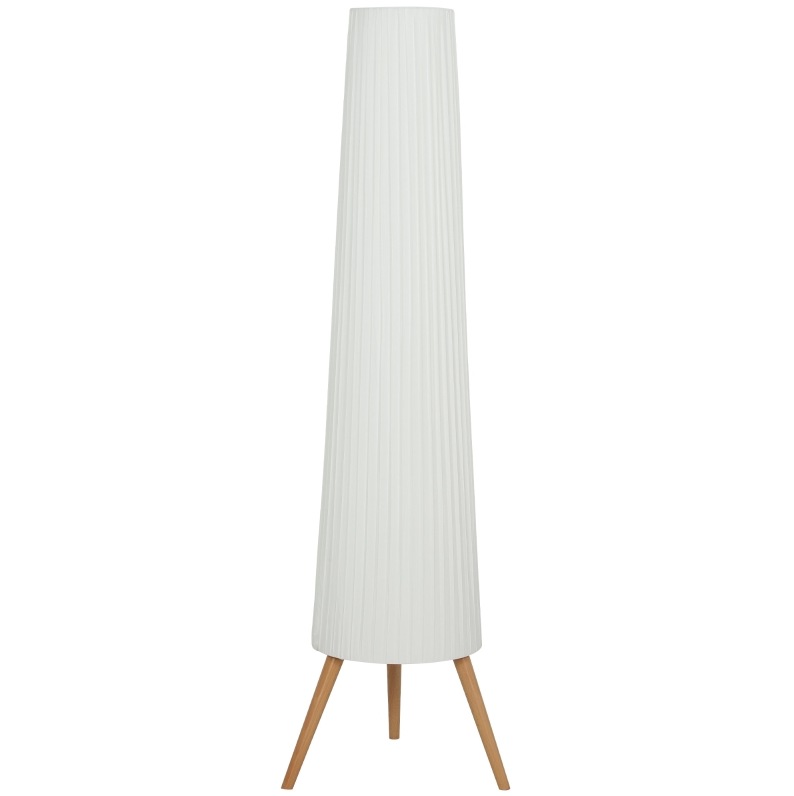 Dimmbare Led-stehleuchte Aus Holz Mit Weißem Dreibein 46 X 46 X 153 Cm