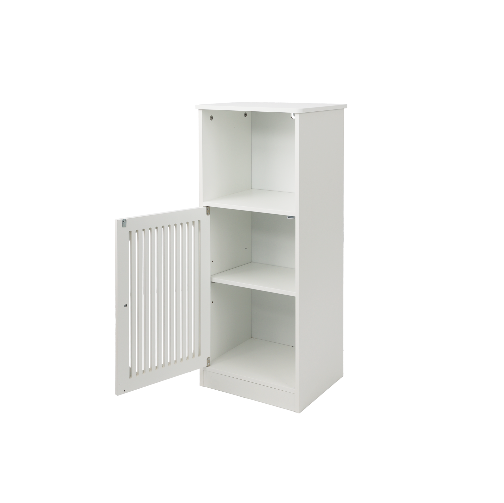 Weißer Badunterschrank Mit Lamellentür, Freistehend 36 X 30 X 86 Cm, Modenuit