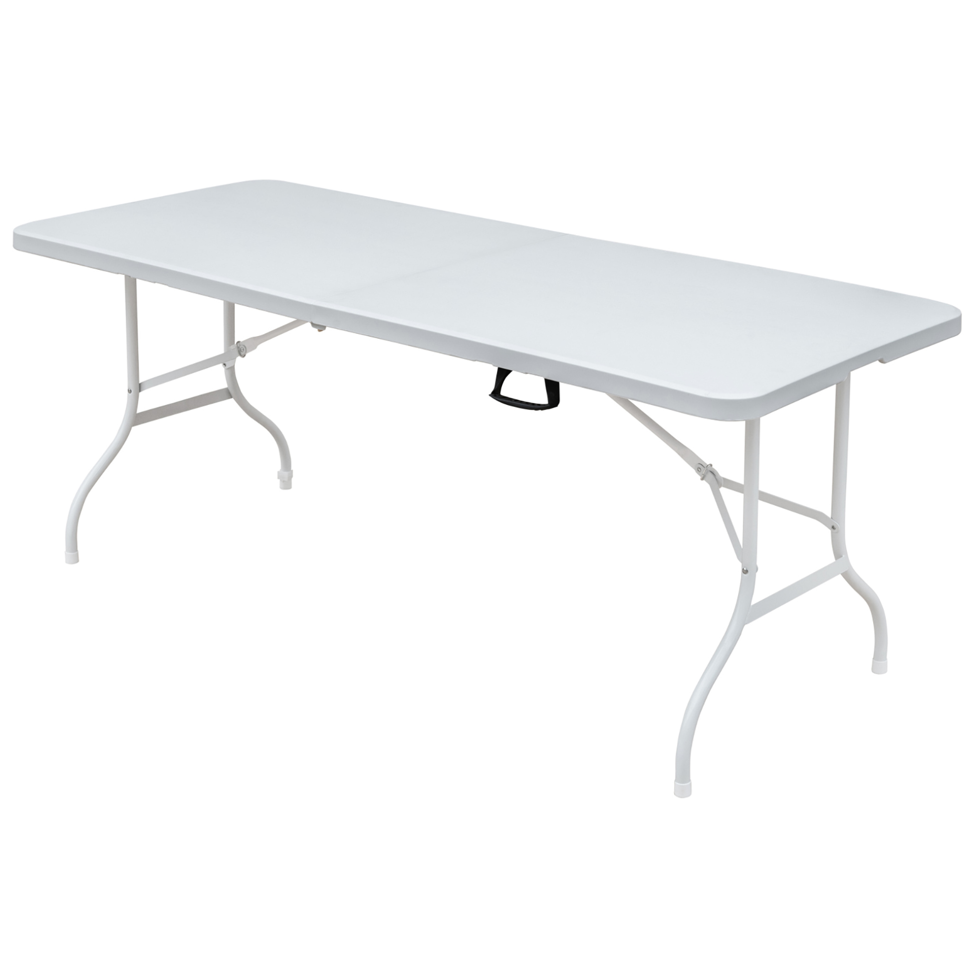 Klappbarer Gartentisch 180,34 Cm Aus Kunststoff Und Stahl, Weiß Modenuit