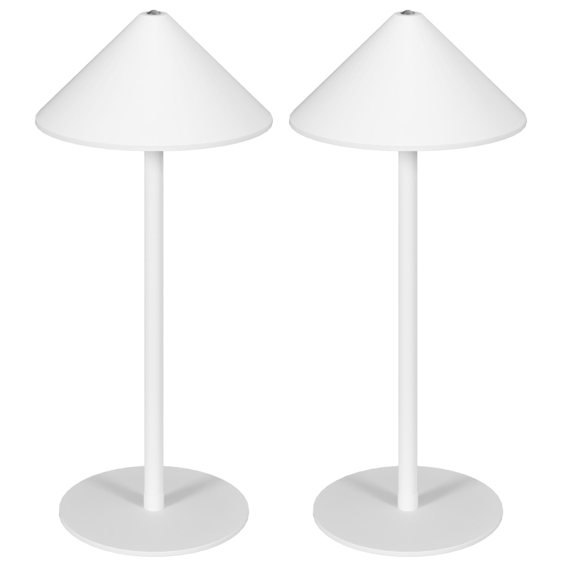 2er-set Led-tischlampen Mit Touch, Usb A+c, 3 Farbtemperaturen, Metall Weiß