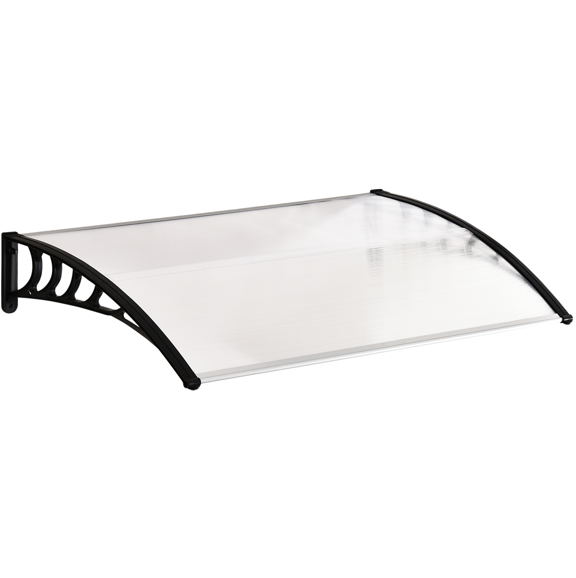 Gebogener Vordach Für Hauseingang Aus Polycarbonat 90 X 150 Cm Weiß Mit Uv-schutz Modenuit