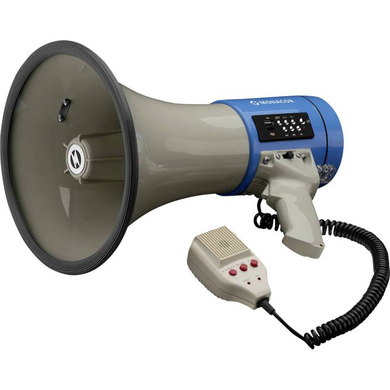 [gebraucht] B-ware Monacor Megafon Sprachverstärker Mp3 Abspielfunktion Handmikrofon Sirene 110 Db