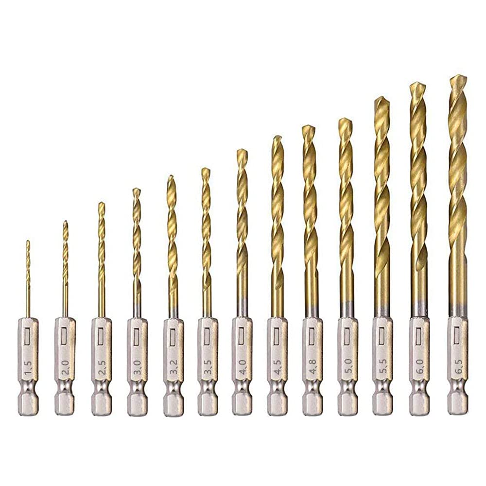 13-teiliges Hss-spiralbohrer-set, Hss-sechskantbohrer, Geeignet Zum Bohren Von Holz/metall.