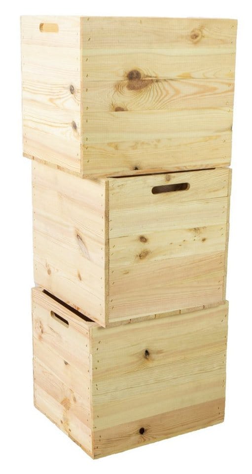 Kistenkolli Altes Land - 3er set Holzkiste Natur passend für Kallax und Expeditregale