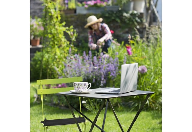 Stuhlkissen 4er Set, 39,5x39,5 cm, Sitzkissen mit Bändern, indoor & outdoor, Polyester, Stuhlpolster, schwarz - Relaxdays