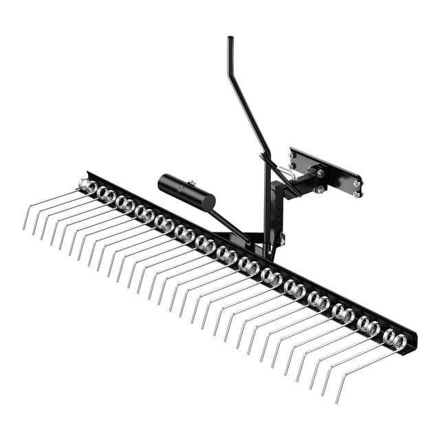 Vertikutierer 120 cm für Aufsitzmäher, Rasenlüfter mit Stahlfedern für Rasentraktor, Rasenvertikutierer zum Rasen lüften und als Moosentferner