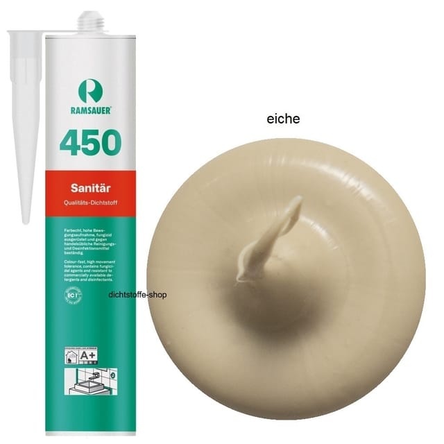 Ramsauer ® - Ramsauer 450 Sanitär Silikon Fugen Dichtstoff 310ml Kartusche eiche