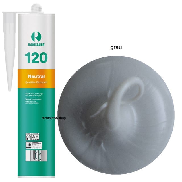 Ramsauer 120 Neutral Fenster Silikon Fugen Dichtstoff 310ml Kartusche grau