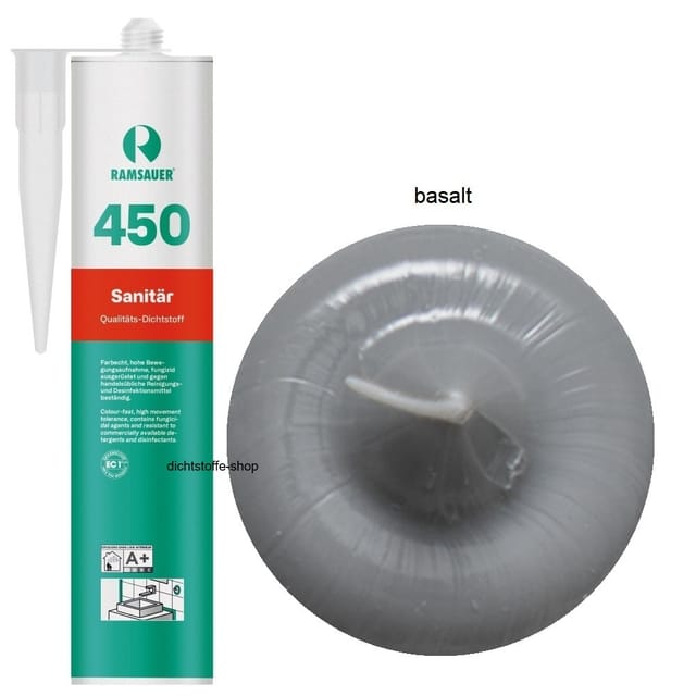 Ramsauer ® - Ramsauer 450 Sanitär Silikon Fugen Dichtstoff 310ml Kartusche basalt