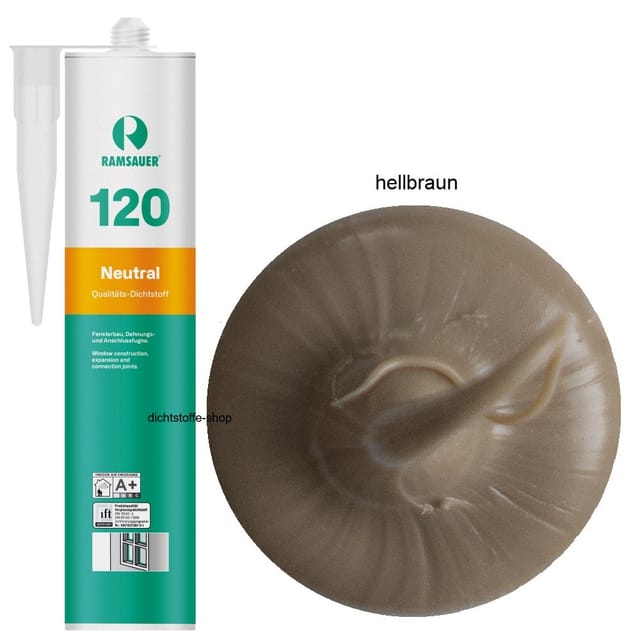 Ramsauer ® - Ramsauer 120 Neutral Fenster Silikon Fugen Dichtstoff 310ml Kartusche hellbraun