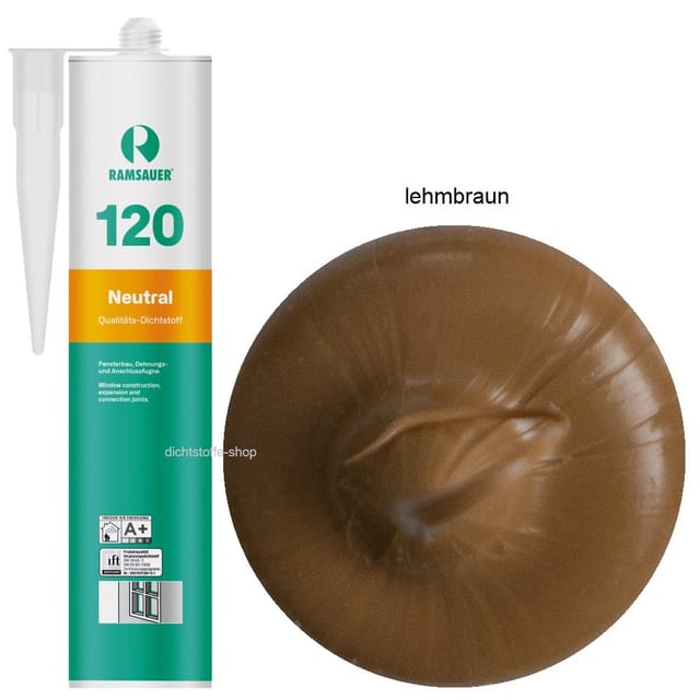 Ramsauer ® - Ramsauer 120 Neutral Fenster Silikon Fugen Dichtstoff 310ml Kartusche lehmbraun