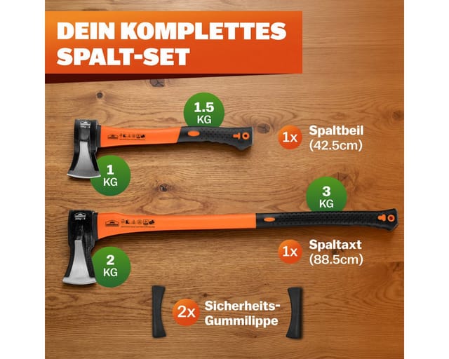 No Brand - Gardebruk® Axt Beil Set ergonomischer Handgriff Gummischutz Universal Spaltaxt Spaltbeil Spalthammer Holzspalter