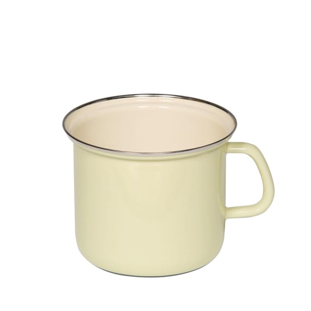 Riess Topf mit Chromrand Ø16cm 2L Pastell Gelb Emaille