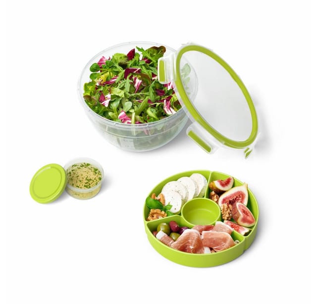 Emsa N1071300 Clip & Go Salatbox de, Klar & Grün, 1 Stück (1st Pack)