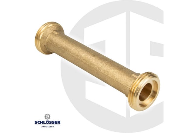 Schlösser Armaturen - js Passstück 1 Zoll (DN20) x 190 mm für Wasserzähler Wärmemengenzähler - Messing blank