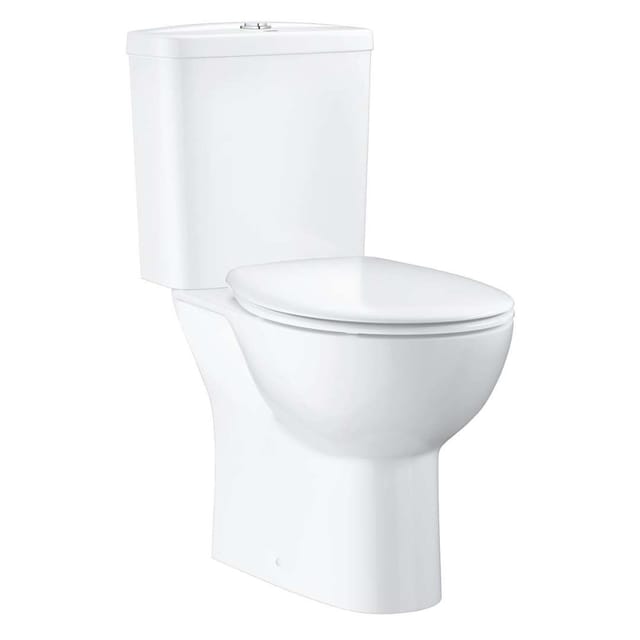 Bau Ceramic - Set - Stand-WC-Kombination mit Spülkasten + WC-Sitz SoftClose, Rimless, Alpinweiß 39604000 - Grohe