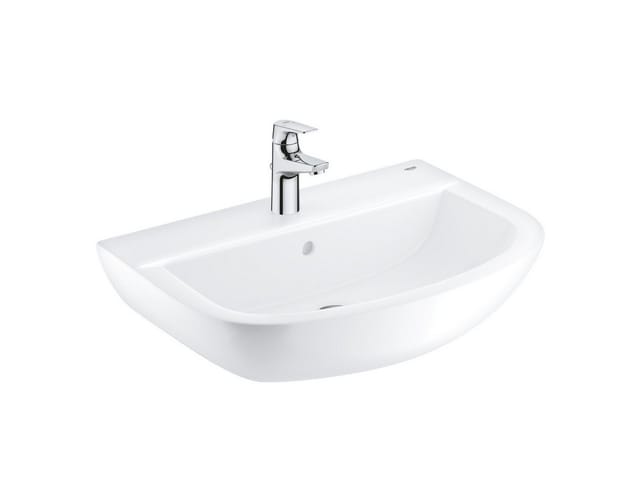 Bau Ceramic - Set Waschtisch 60 cm und Waschtischarmatur Start Flow mit Ablaufgarnitur, alpinweiß/ chrom 39472000 - Grohe