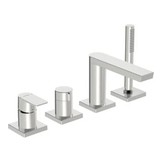 Hansa Stela Einhebelmischer Fertigmontageset für Wanne/Brause 5730 Rosette eckig Chrom