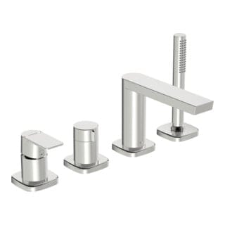Hansa Stela Einhebelmischer Fertigmontageset für Wanne/Brause 5730 Rosette soft edge Chrom
